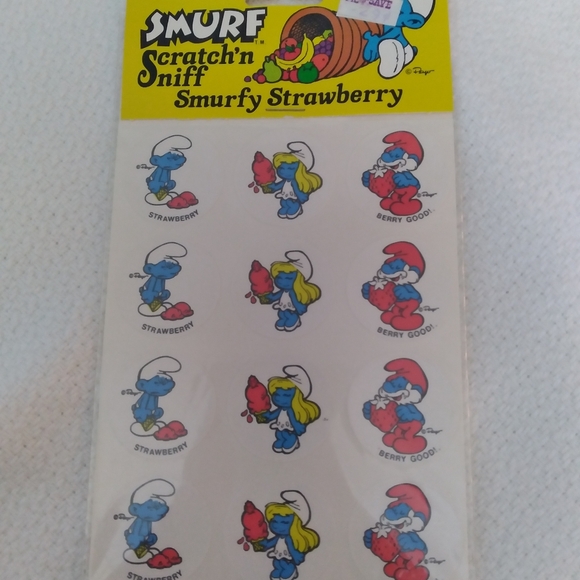 Smurf 1983 vintage lot of scratch and sniff stickers - Picture 2 of 13